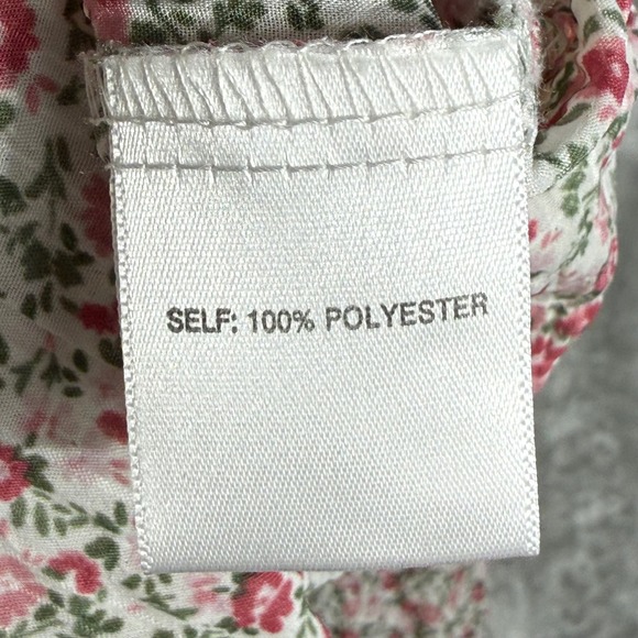 Rose + Olive Top Womens 1X Boho Peasant Tunic Floral 3/4 Sleeve Smocked Buttons - Picture 5 of 12